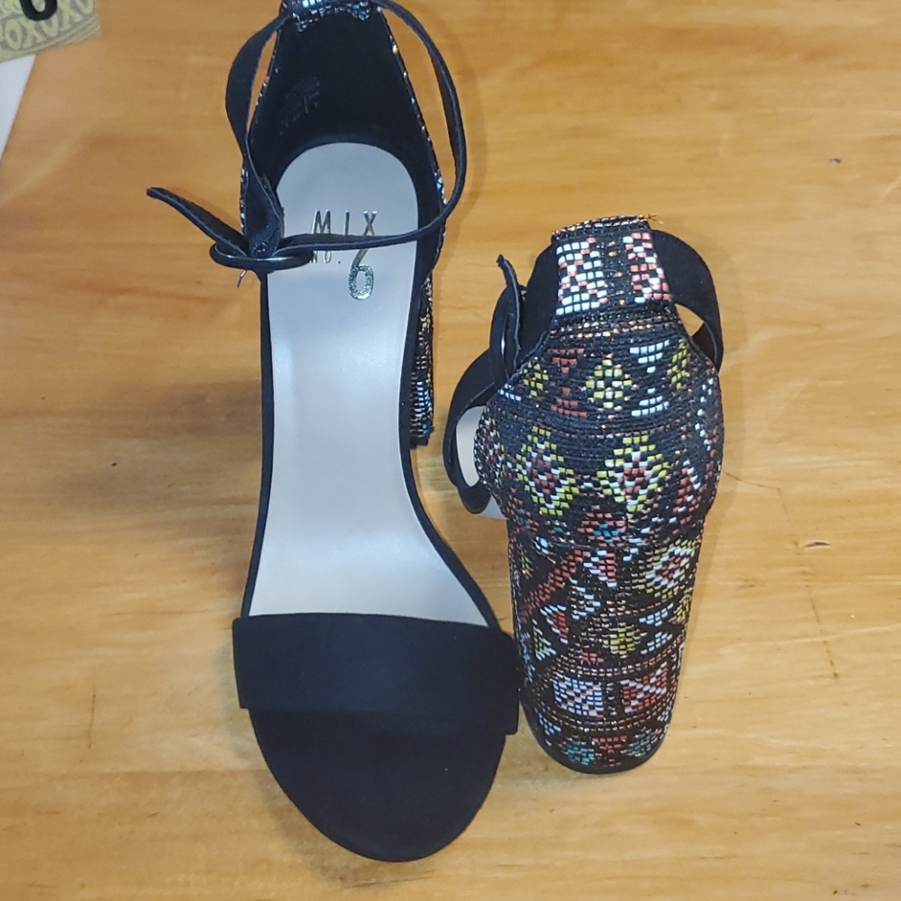 Womens Stacked Heel Sandal